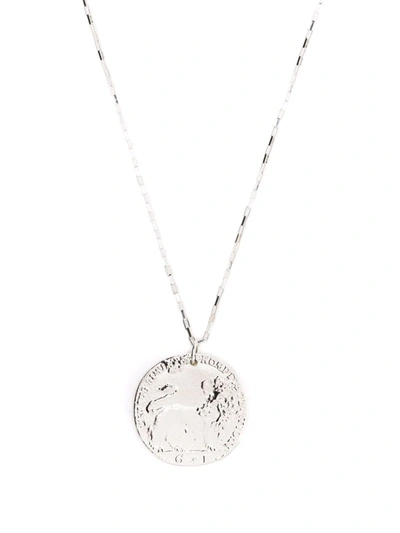 Shop Alighieri The Snow Lion Medallion Necklace In Silber