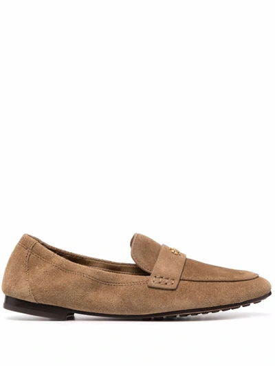 Shop Tory Burch Slip-on Leather Loafers In Braun
