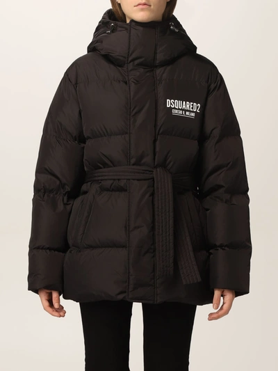 Shop Dsquared2 Puffer Down Jacket In Technical Fabric In Black