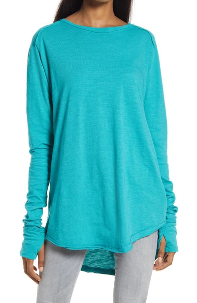Shop Free People We The Free Arden Extra Long Cotton Top In Holly Leaf