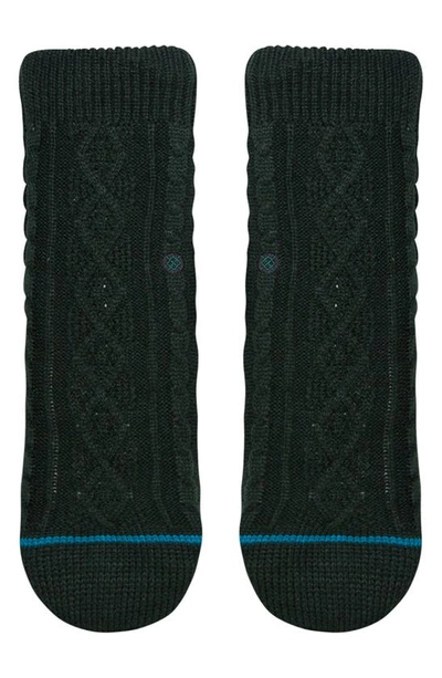 Shop Stance Roasted Cable Knit Gripper Slipper Socks In Green