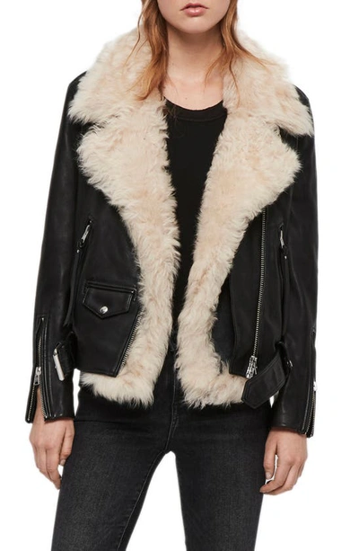 all saints shearling jacket