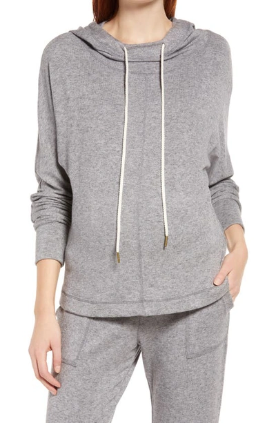 Shop Maternal America Knit Maternity Hoodie In Heather Charcoal