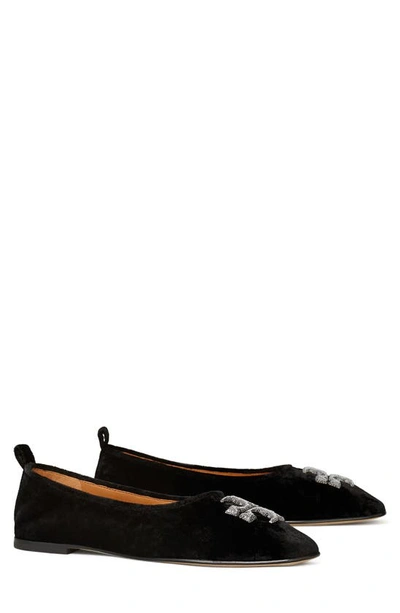 Tory Burch Eleanor Crystal-embellished Velvet Ballet Flats In Black |  ModeSens