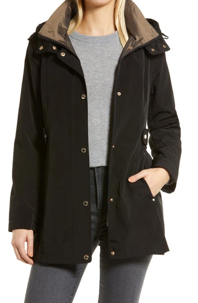 Shop Gallery Hooded Raincoat In Black