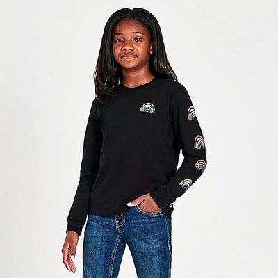 Vans Kids' Girls' Rainbow Back Hit Long-sleeve T-shirt In Black | ModeSens