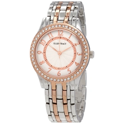Shop Ellen Tracy Quartz Crystal Two-tone Ladies Watch Et5315ttrg In Two Tone  / Gold Tone / Rose / Rose Gold Tone / White