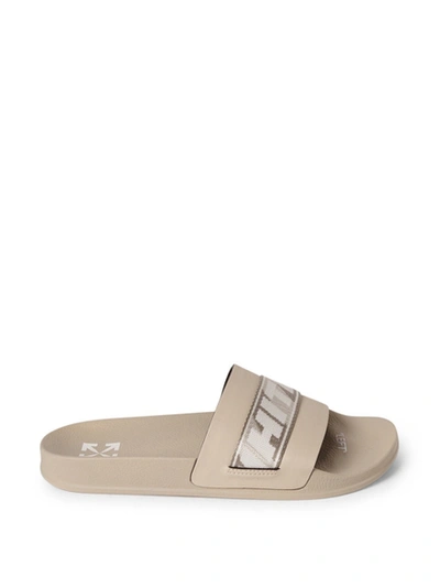 Shop Off-white Industrial Belt Slider Sandals Grey