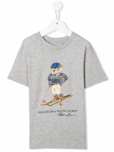 Polo Ralph Lauren Polo Bear Motif-print T-shirt In Grey