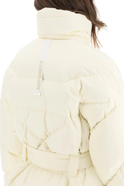 Shop Khrisjoy New Iconic Belted Down Jacket In White