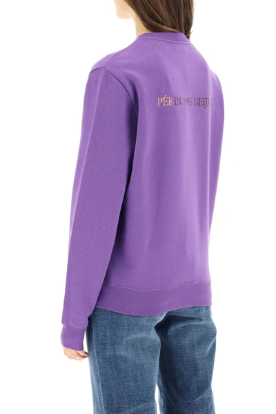 Shop Saint Laurent Sweatshirt With Chinese Logo In Purple,gold