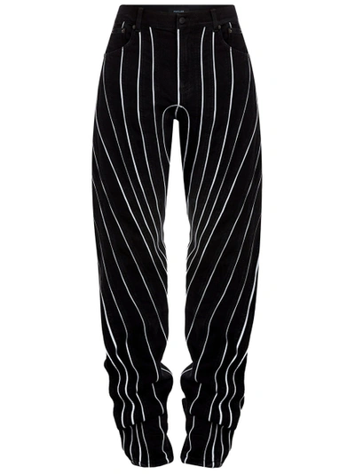 Shop Mugler Relaxed Spiral Jeans Black And Silver