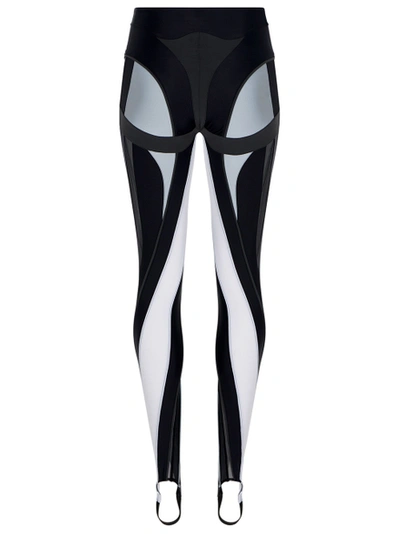 Shop Mugler Multi-panel Stirrup Spiral Legging Black And Grey