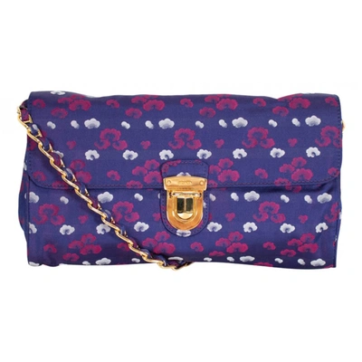 Pre-owned Prada Cloth Crossbody Bag In Purple
