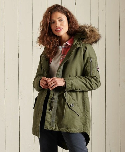Superdry Women's Military Fishtail Parka Coat Khaki / Delta Khaki | ModeSens