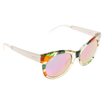 Pre-owned Gucci Multicolor Acetate Gg3740s Mirror Oversized Sunglasses