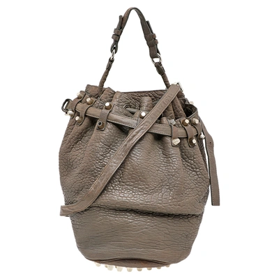 Pre-owned Alexander Wang Grey Textured Leather Diego Bucket Bag
