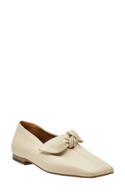 Shop Andre Assous Darika Bow Flat In Beige Leather