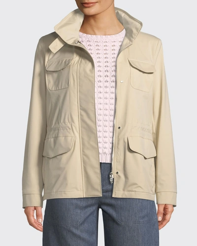 Shop Loro Piana Traveler Windmate Stretch Storm System Jacket In Sand