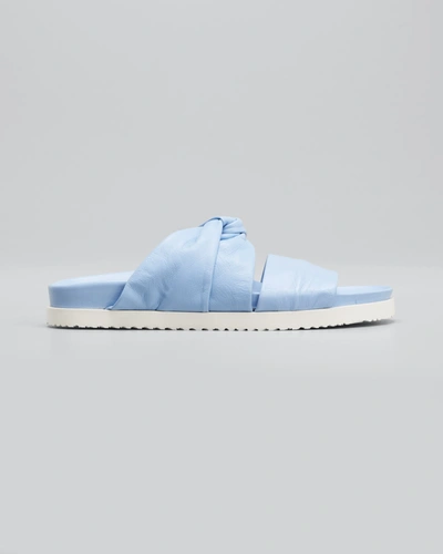 Shop 3.1 Phillip Lim / フィリップ リム Twisted Leather Pool Slides In Periwinkle
