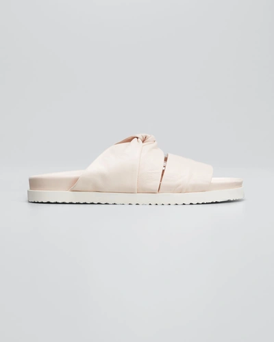 Shop 3.1 Phillip Lim / フィリップ リム Twisted Leather Pool Slides In Blush