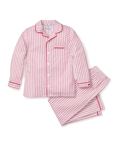 Shop Petite Plume Kid's French Ticking 2-piece Pajama Set In Red Multi
