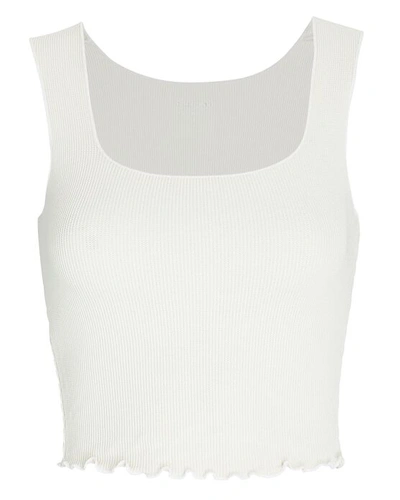 Shop Year Of Ours Cropped Thermal Knit Tank In Ivory
