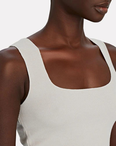 Shop Year Of Ours Cropped Thermal Knit Tank In Ivory