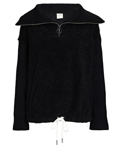 Shop Varley Rogers Fleece Half-zip Sweatshirt In Black