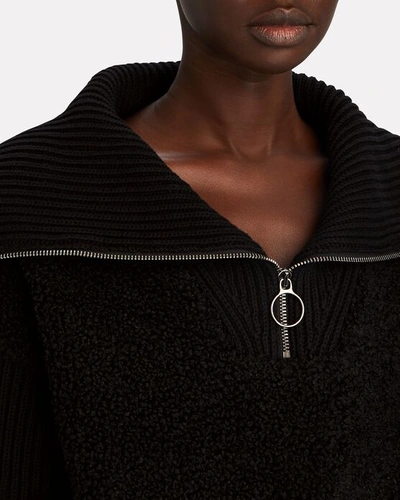 Shop Varley Rogers Fleece Half-zip Sweatshirt In Black
