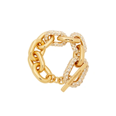 Shop Paco Rabanne Xl Link Embellished Gold-tone Chain Bracelet