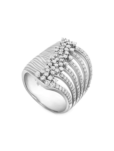 Shop Hueb Women's Bahia 1k White Gold & Diamond Statement Ring