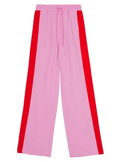 Shop Burberry Arya Side Panel Pants In Primrose Pink