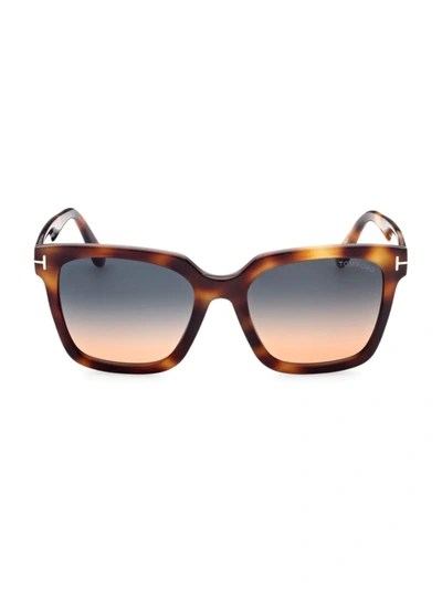 Shop Tom Ford Women's Selby 55mm Square Sunglasses In Brown