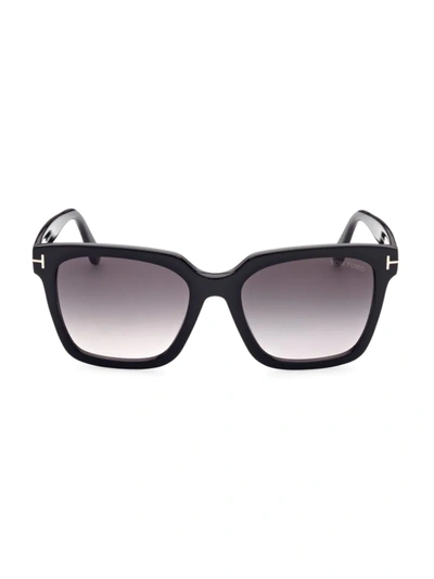Shop Tom Ford Women's Selby 55mm Square Sunglasses In Black
