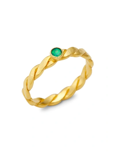 Shop Gurhan Twist 22-24k Yellow Gold & Australian Opal Ring