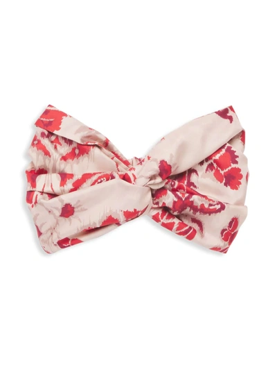 Shop Etro Ikat Silk Knotted Headband In Red