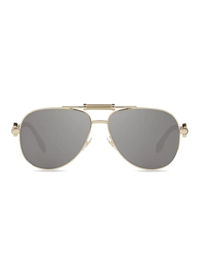 Shop Versace Men's Ve2236 59mm Pilot Sunglasses In Pale Gold