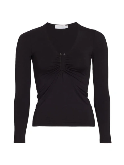 Shop Jonathan Simkhai Standard Women's Madeline U-neck Top In Black