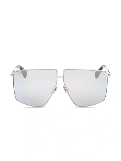 Shop Max Mara Women's 64mm Geometric Sunglasses In Gunmetal