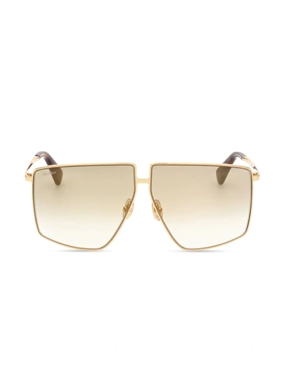 Shop Max Mara Women's 64mm Geometric Sunglasses In Gold