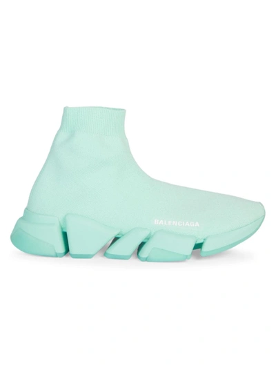 Shop Balenciaga Women's Speed 2.0 Sock Sneakers In Mint