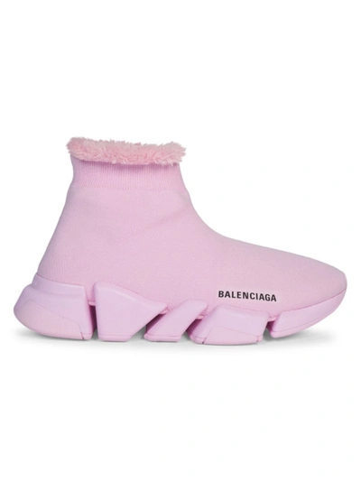 Shop Balenciaga Speed 2.0 Sock Sneakers In Soft Pink