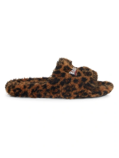 Shop Balenciaga Women's Cheetah-print Furry Slides In Leopard