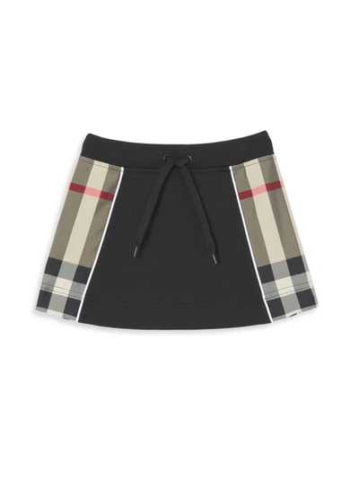 Shop Burberry Baby's & Little Girl's Mini Check Trim Skirt In Black