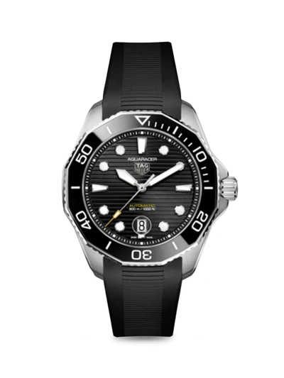 Shop Tag Heuer Men's Aquaracer 300 Professional Black Rubber-strap Watch