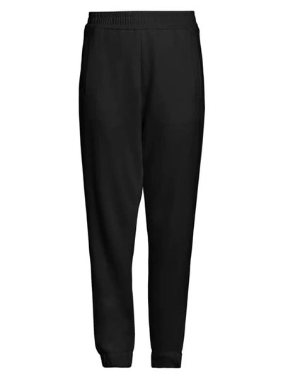 Shop Moncler Cotton Logo Sweatpants In Black