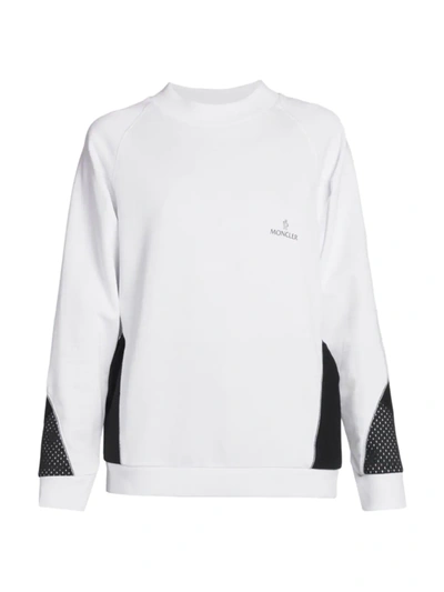 Shop Moncler Sporty Colorblock Sweatshirt In White