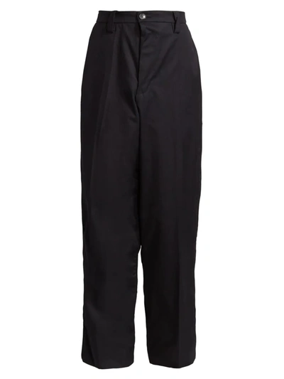 Shop Balenciaga Men's Wide-leg Viscose Pants In Black