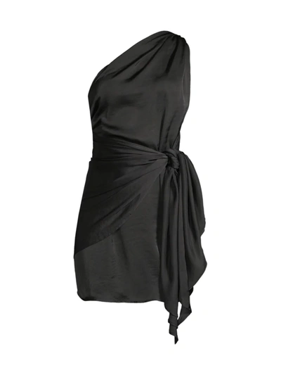 Shop Baobab Women's Marea One-shoulder Minidress In Black